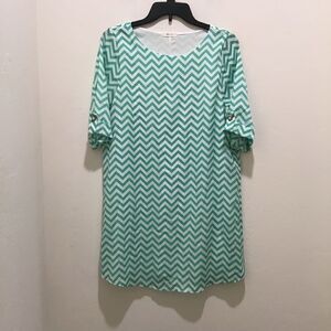 Everly chevron print dress, medium, EUC